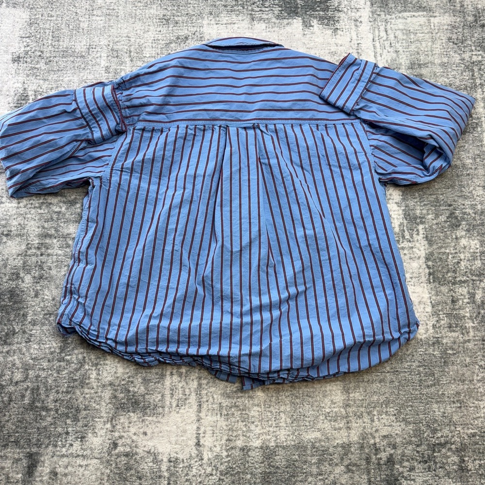 J Crew Top Womens Large Etienne Oversized Fit Shirt Blue Striped Cotton Poplin - Picture 6 of 9